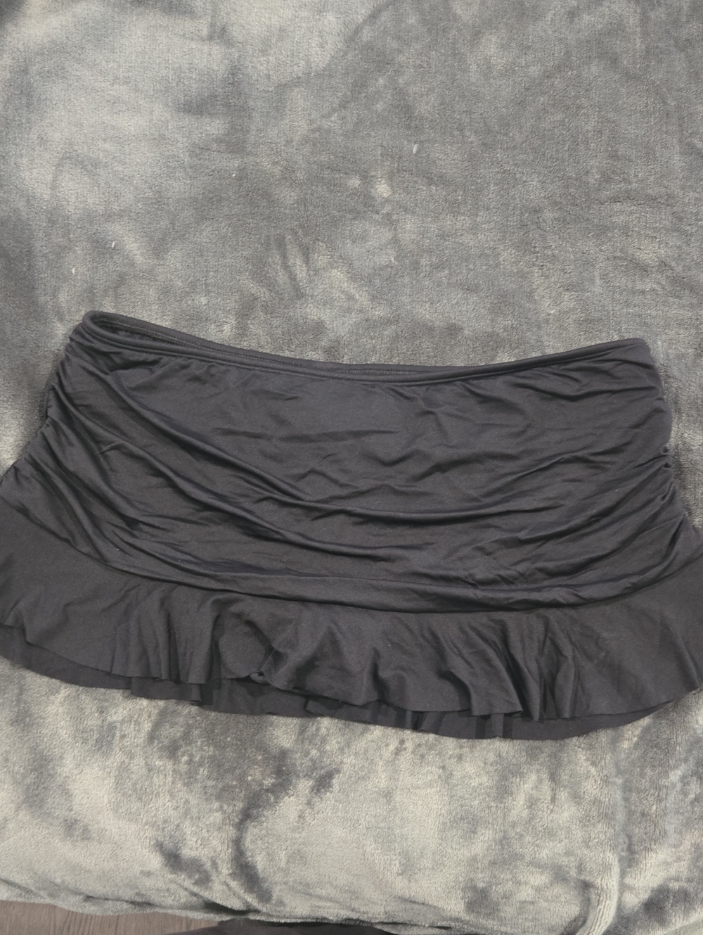 La Blanca Black Ruffle Mini Skirt